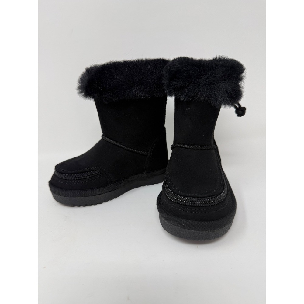 Billy Footwear Kids Toddler Cozy II Black Fur Trim Winter Boots Size‎ 5M US